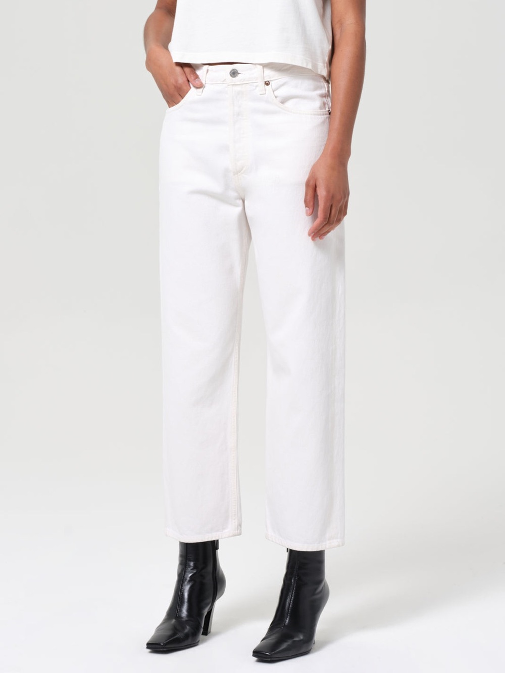 Agolde 90’s Crop Off-White Straight Jeans Fortune Cookie 27